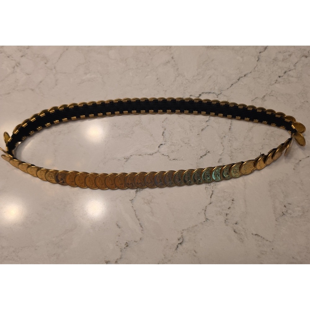 Vintage penny belt stretch clip closure 24-32"